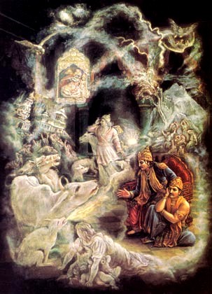 Yudhisthira v sinais de mau agouro